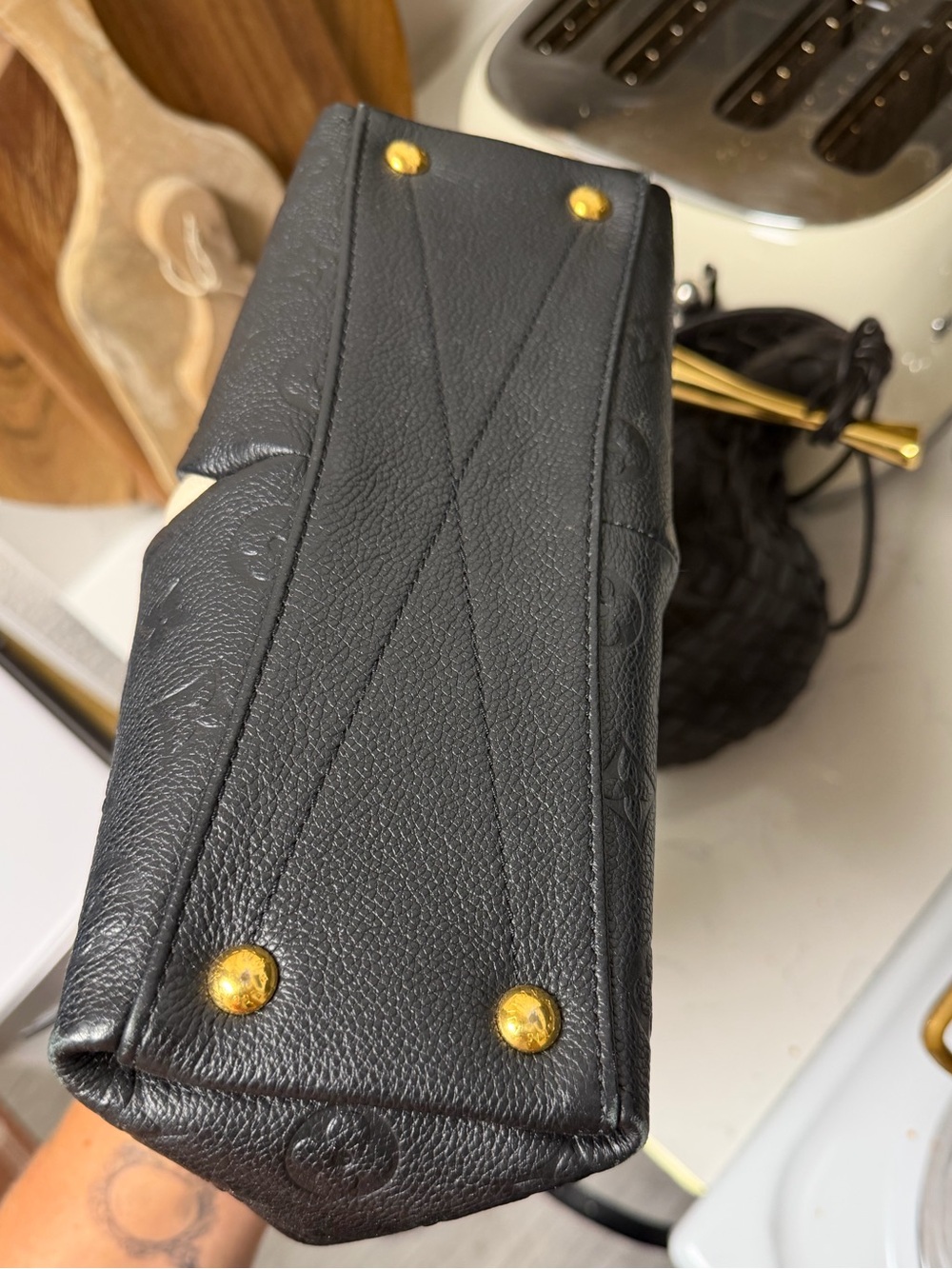 Louis Vuitton Empreinte V Tote BB Black and Cream - Picture 11 of 13